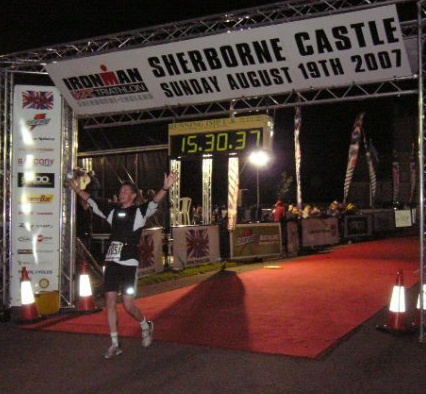 Mike across the finishing line